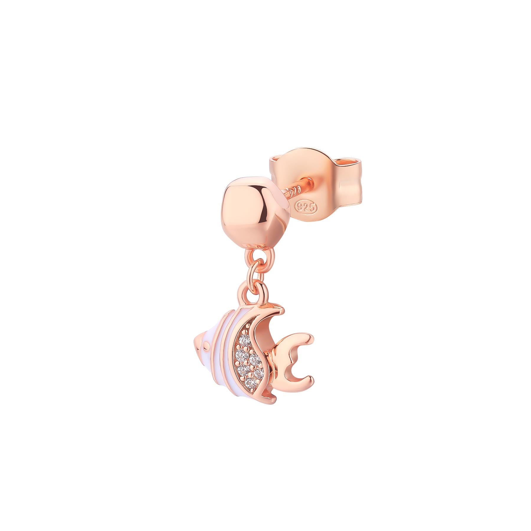 Rosato Mono orecchino pendente pesce azzurra - AZZURRA - argento