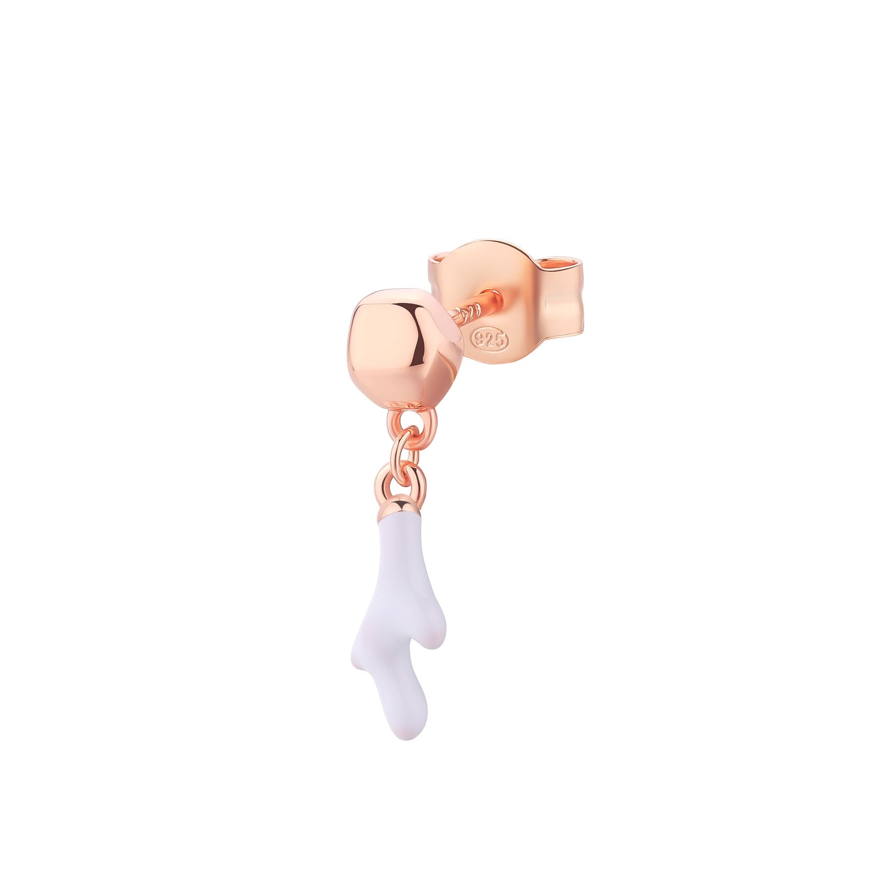 Rosato Mono orecchino pendente corallo azzurra - AZZURRA - argento