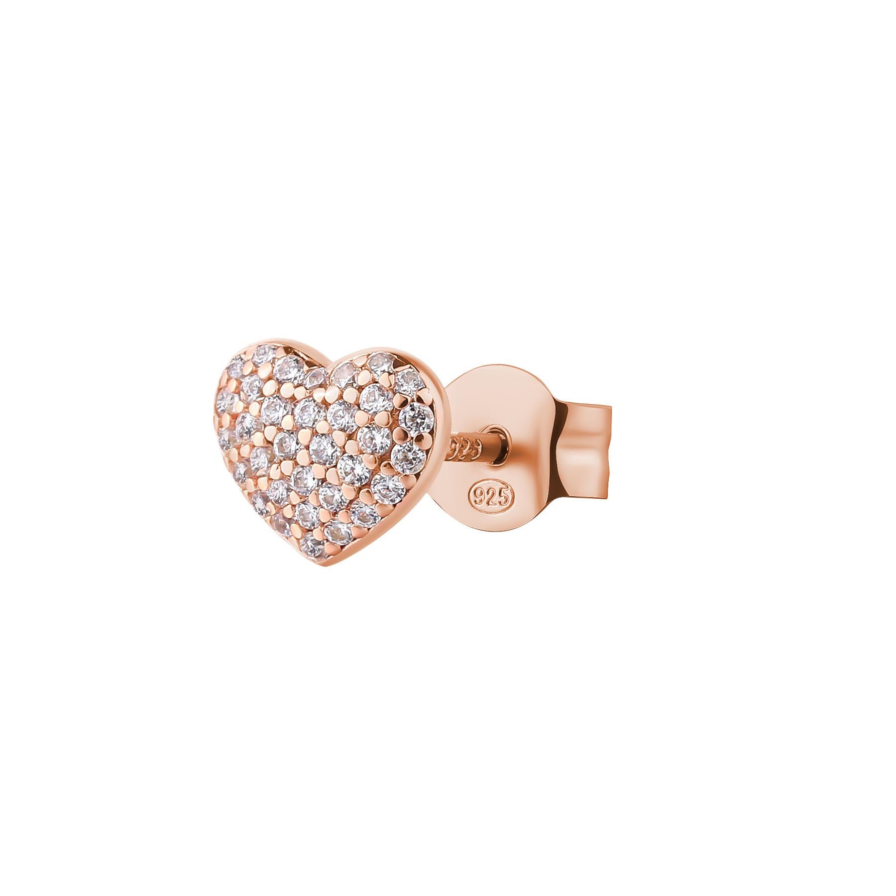 Rosato Mono Orecchino cuore allegra - ALLEGRA - argento