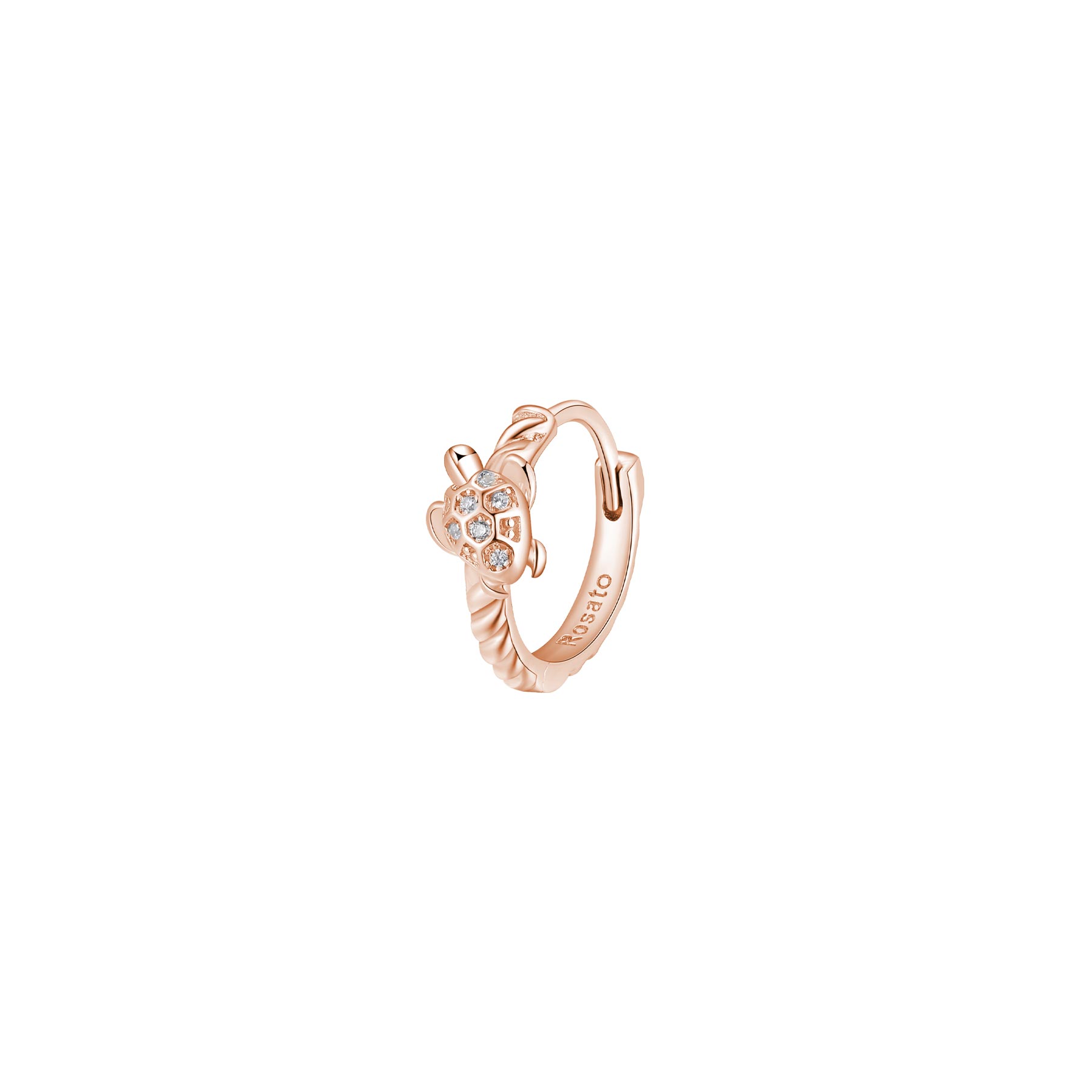 Rosato Mono Orecchino cerchietto tartaruga allegra - ALLEGRA - argento
