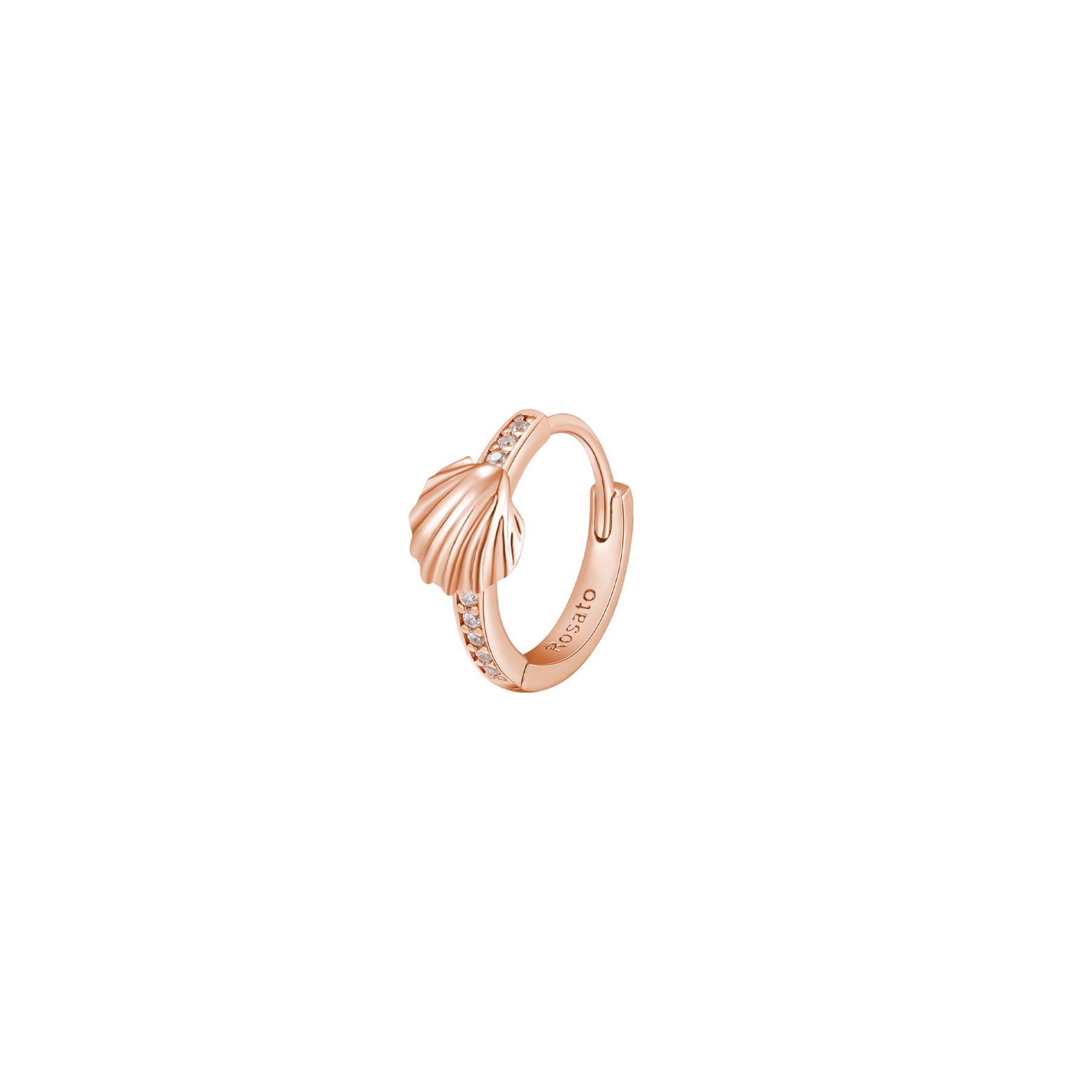 Rosato Mono Orecchino cerchietto conchiglia allegra - ALLEGRA - argento