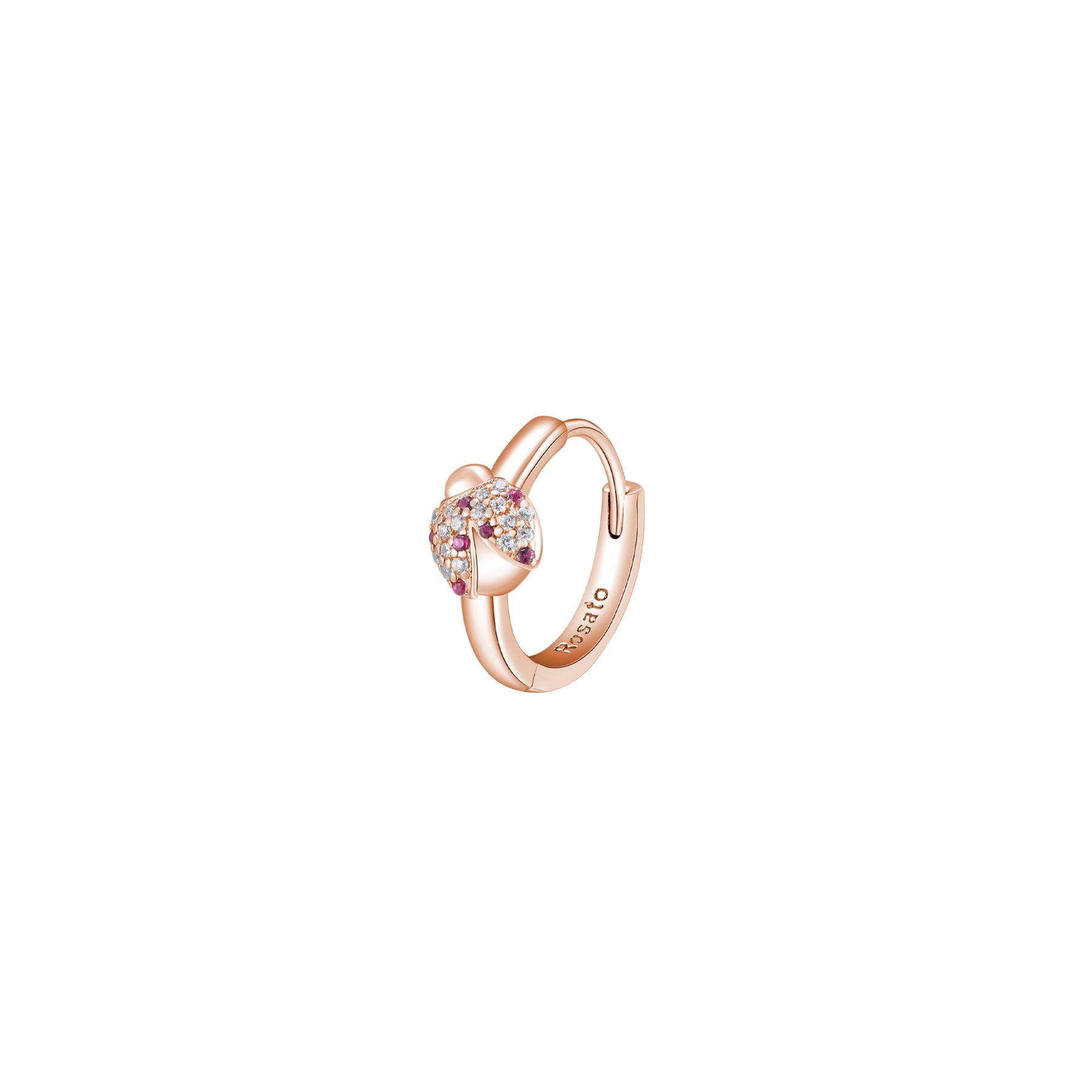Rosato Mono Orecchino cerchietto coccinella allegra - ALLEGRA - argento